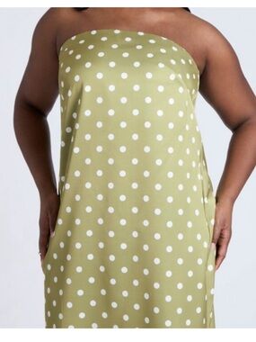 Eloquii Olive Green Strapless Polka Dot Slip